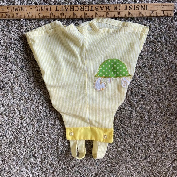 Vintage JC Penneys Turtle Toddle Time Size 1/2 Yellow One Piece Romper Jumpsuit - Picture 9 of 10
